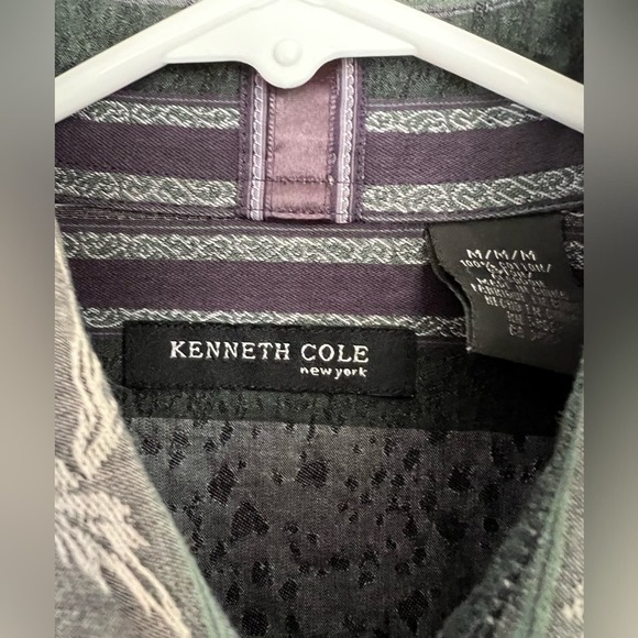 Kenneth Cole Shirt Mens Medium M Floral Button Up Collared Long Sleeve LIKE NEW - Picture 4 of 6